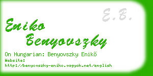 eniko benyovszky business card