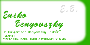 eniko benyovszky business card